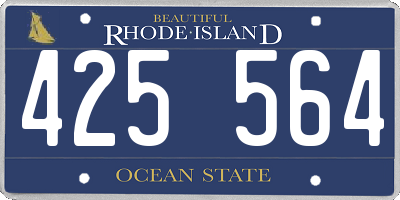 RI license plate 425564