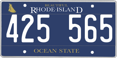 RI license plate 425565