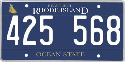 RI license plate 425568