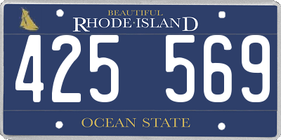 RI license plate 425569
