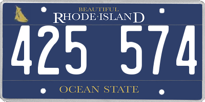RI license plate 425574