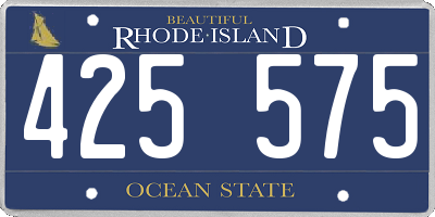 RI license plate 425575