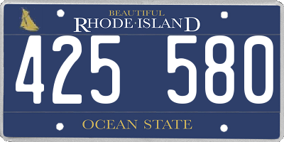 RI license plate 425580