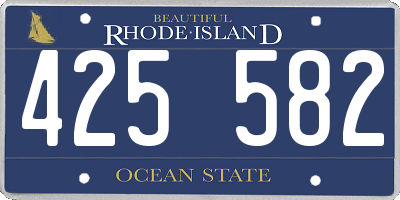 RI license plate 425582