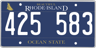 RI license plate 425583