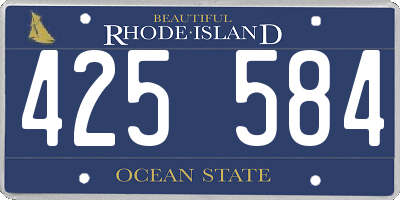 RI license plate 425584