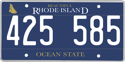 RI license plate 425585