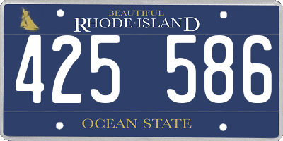 RI license plate 425586
