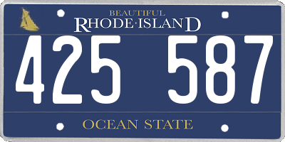 RI license plate 425587