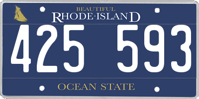 RI license plate 425593
