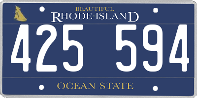 RI license plate 425594