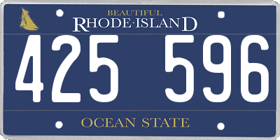 RI license plate 425596
