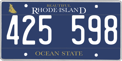 RI license plate 425598