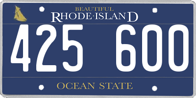 RI license plate 425600