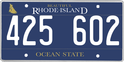 RI license plate 425602