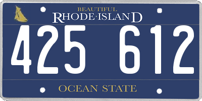 RI license plate 425612
