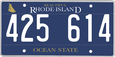 RI license plate 425614