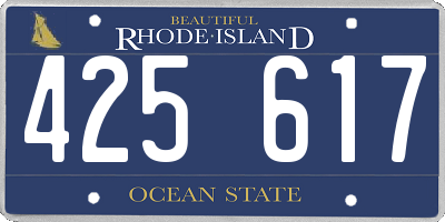 RI license plate 425617