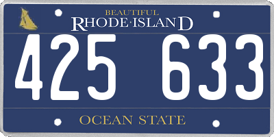 RI license plate 425633