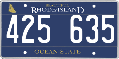 RI license plate 425635