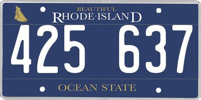 RI license plate 425637