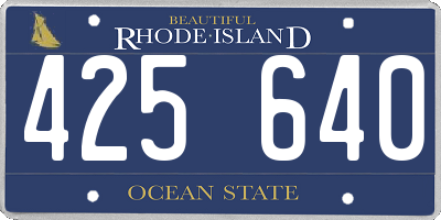 RI license plate 425640