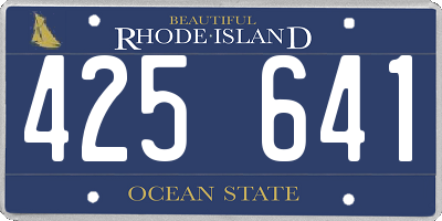RI license plate 425641