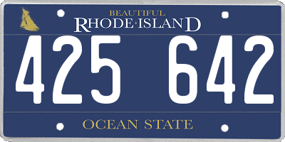 RI license plate 425642