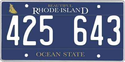 RI license plate 425643