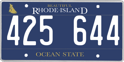 RI license plate 425644