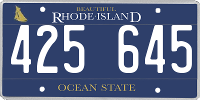 RI license plate 425645