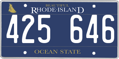 RI license plate 425646