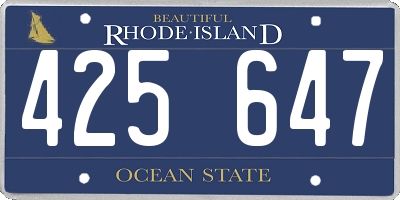 RI license plate 425647