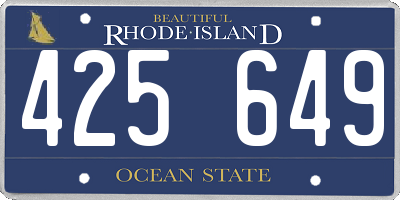 RI license plate 425649