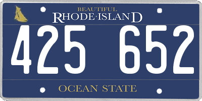 RI license plate 425652