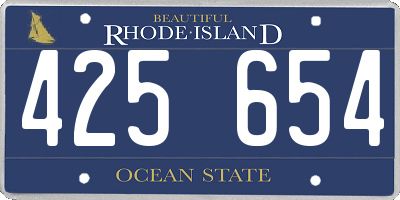 RI license plate 425654