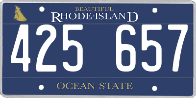 RI license plate 425657