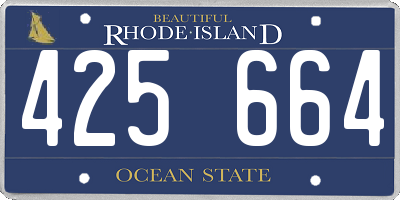 RI license plate 425664