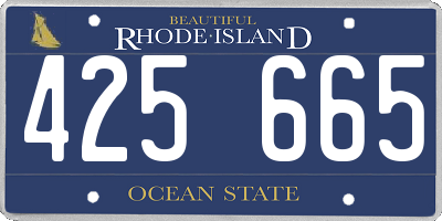 RI license plate 425665