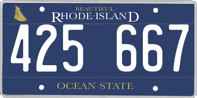 RI license plate 425667