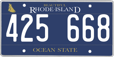 RI license plate 425668