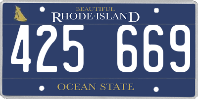 RI license plate 425669