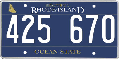 RI license plate 425670