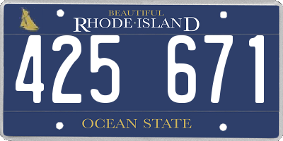 RI license plate 425671