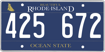 RI license plate 425672