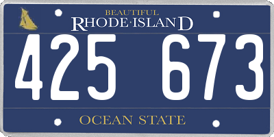 RI license plate 425673