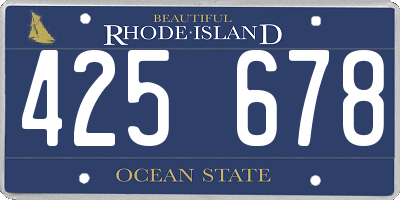 RI license plate 425678