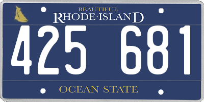 RI license plate 425681