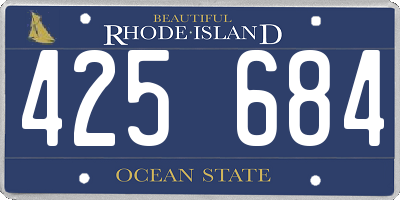 RI license plate 425684