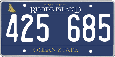 RI license plate 425685